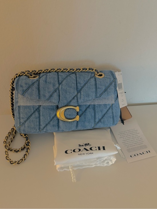 Coach Handbags - Coach Quilted Denim Crossbody with Gold Chain - Blue NWT Dust Bag Retail $475